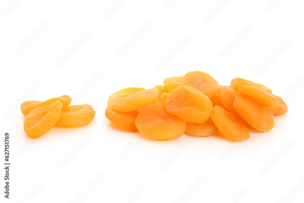 Heap of tasty dried apricots on white background Heap of tasty dried apricots on white background