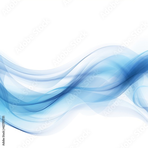 Abstract blue and white wave background. AI Generative.
