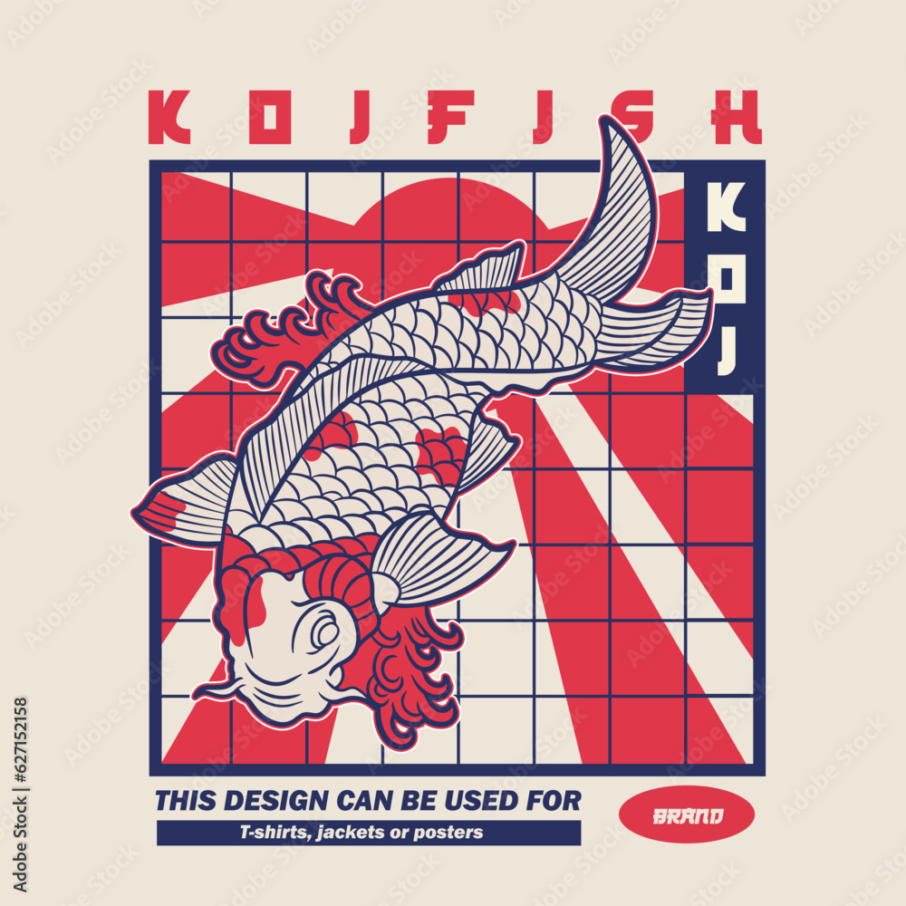 Obraz premium Free Vector | Flat design koi fish logo design