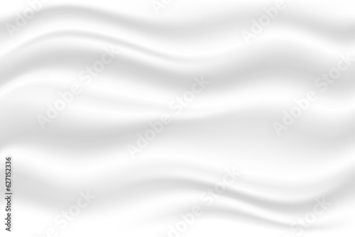 3D vector abstract smooth elegant white fabric silk texture soft satin wave background illustration.