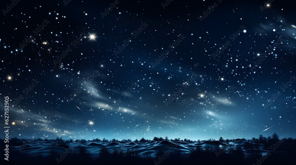 Starry Serenity - Minimalist Night Sky Artwork in Midnight Blue