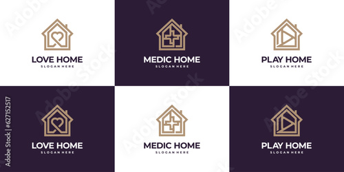 Collection of home monoline luxury logo