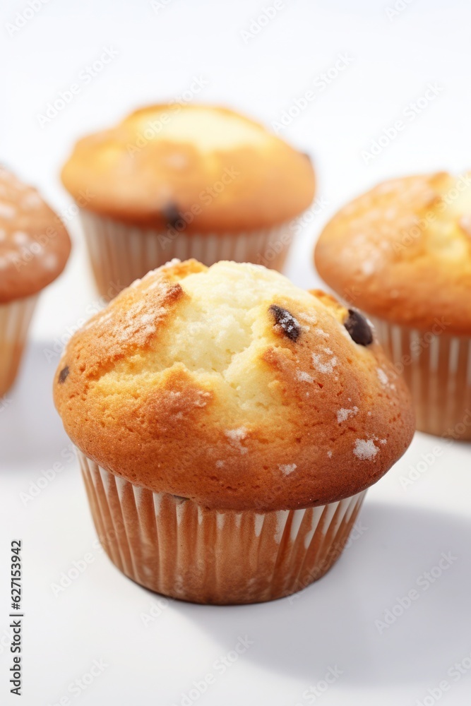 A group of muffins on a white background, created by Generative AI