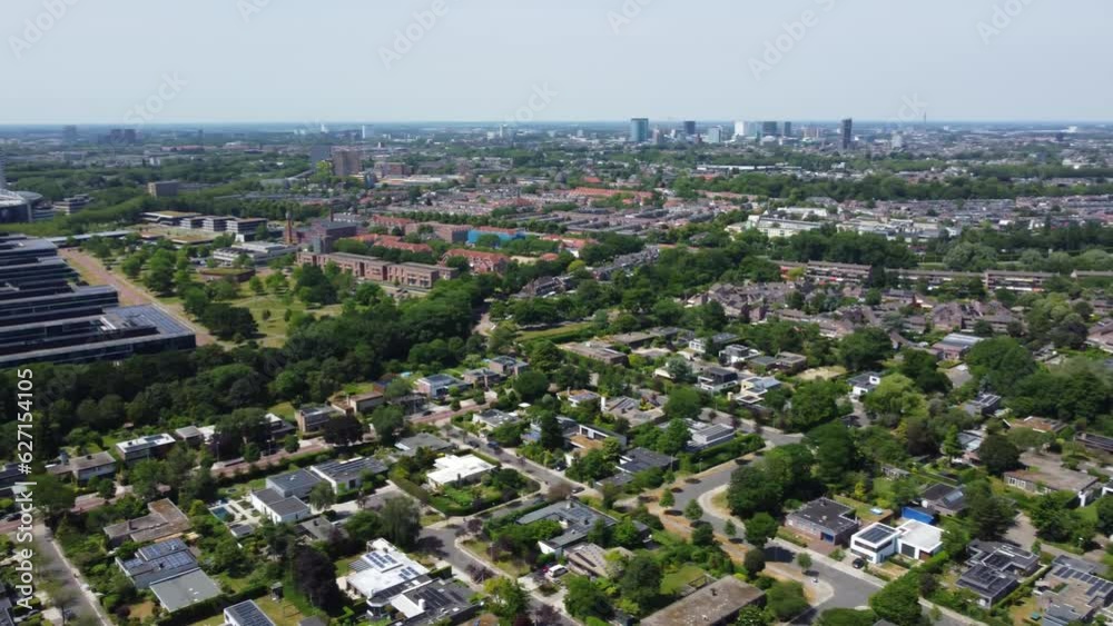 Panoramic aerial view of the area around the Utrecht Science Park on a sunny day. Panoramic aerial view of the area around the Utrecht Science Park on a sunny day.