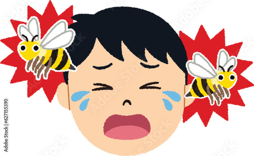 泣き面に蜂のイラスト