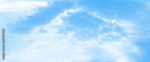 Blue sky clouds background, beautiful landscape with clouds and sky, beautiful blue sky clouds for background. Panorama of sky, white cumulus clouds formation in blue sky.	