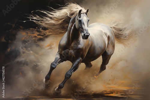 Obraz na płótnie pictures of horse paintings for wall decoration. Generative AI w salonie
