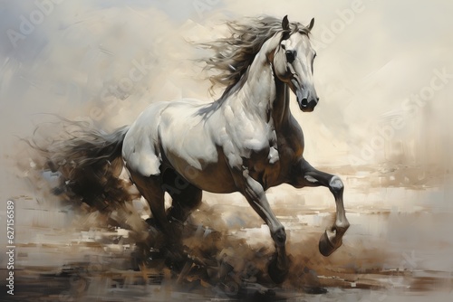 pictures of horse paintings for wall decoration. Generative AI