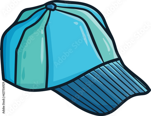 Cool and fancy blue hat cartoon illustration