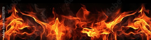 Fire on a black background