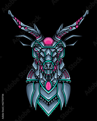 an illustration of a deer head robot