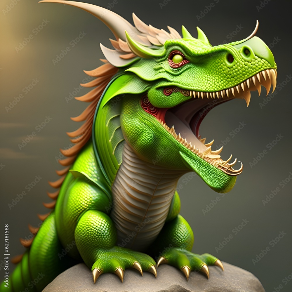 Obraz premium green dragon on a branch