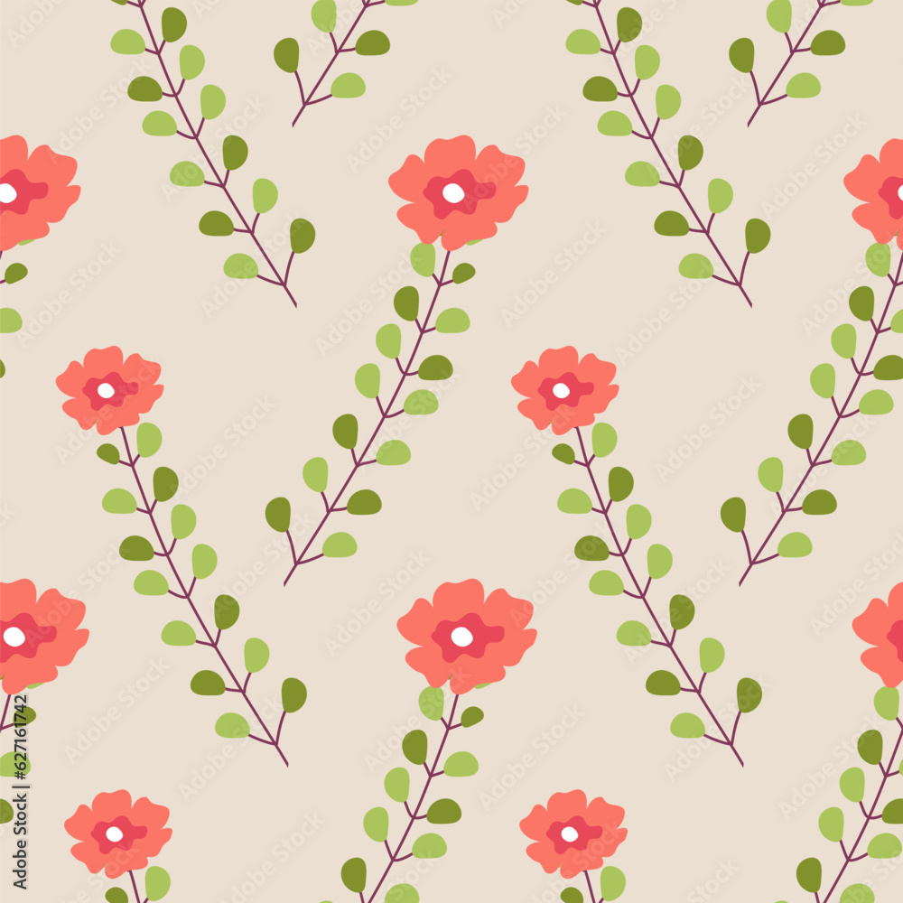 Blooming flowers with stems and foliage vector