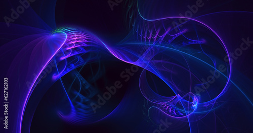 3D rendering abstract fractal light background