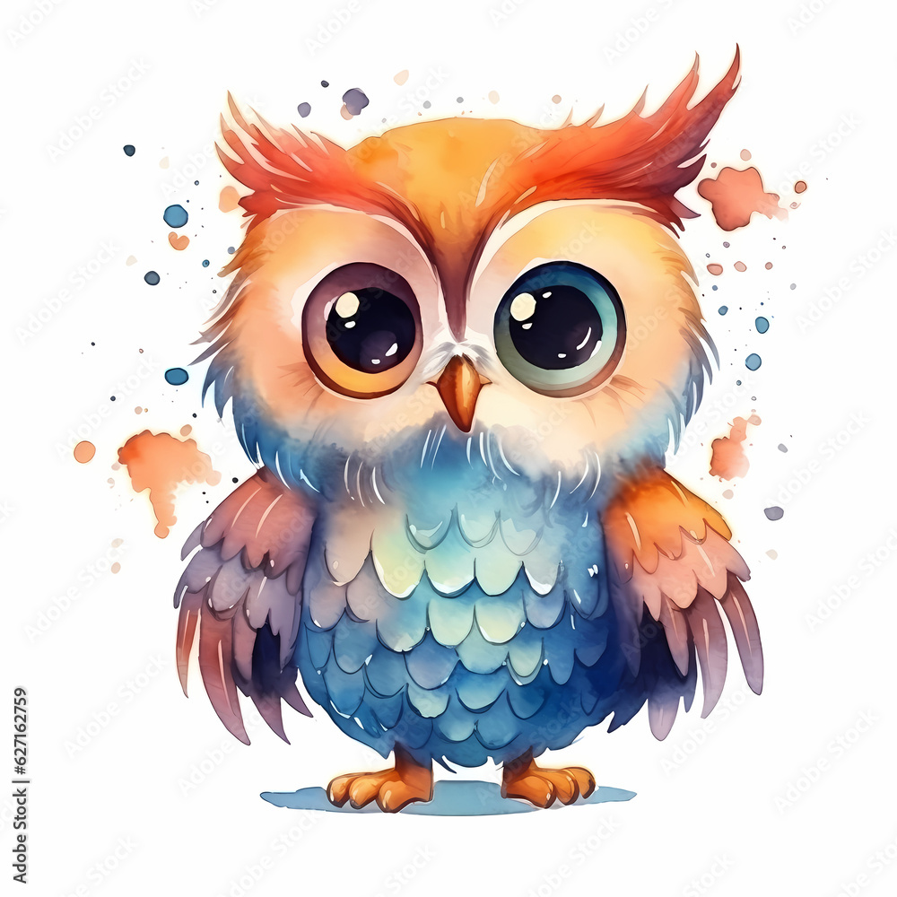 Owl Water Color Design