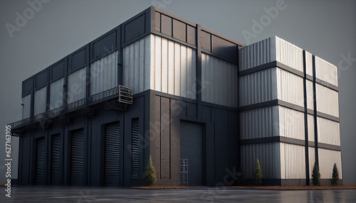 Modern logistics warehouse building structure Ai generated image
