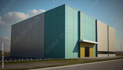 Modern logistics warehouse building structure Ai generated image