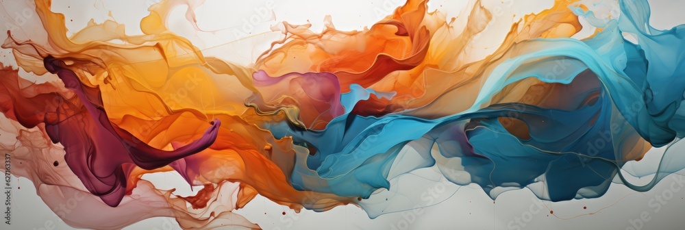 Artistic Abstract Painting In Bold, Expressive Strokes. Color Theory, Brushing Techniques, Expressionism, Application Of Paint, Blending Techniques