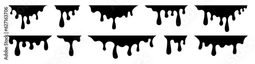 Dripping paint flowing down vector background. Art liquid drips. Vector illustration.