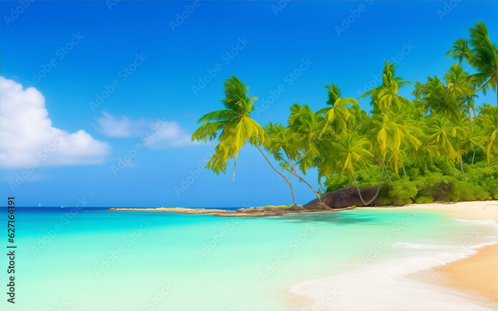 beach with palm trees