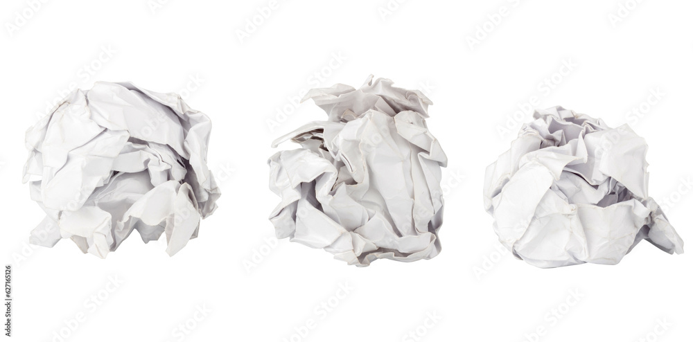 paper ball isolated on white background