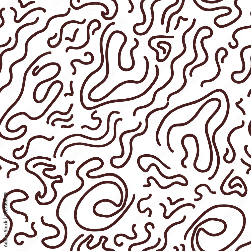 Curved and wavy lines, abstract seamless pattern