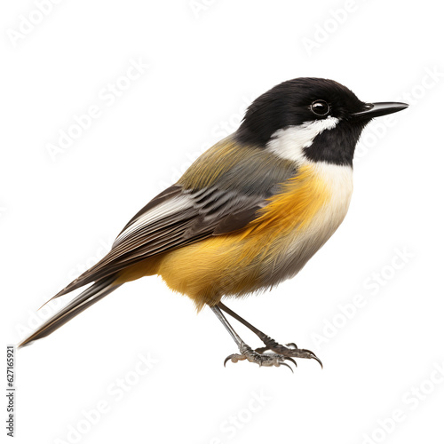 Black-Capped Checkadee, wild bird, bird watching, realistic illustration, side view, transparent background, png, generative ai