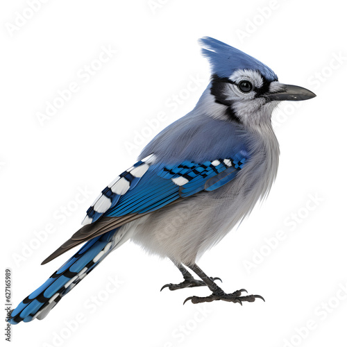 Blue Jay, bluebird, wild bird, bird watching, realistic illustration, side view, transparent background, png, generative ai