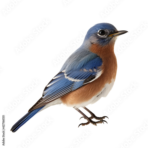 Eastern Bluebird, wild bird, bird watching, realistic illustration, side view, transparent background, png, generative ai