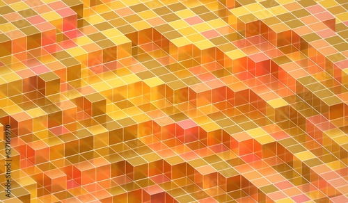 abstract pattern voxel background 3DCG illustration 