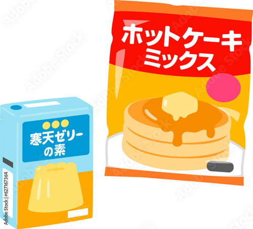 ホットケーキミックスとゼリーの素