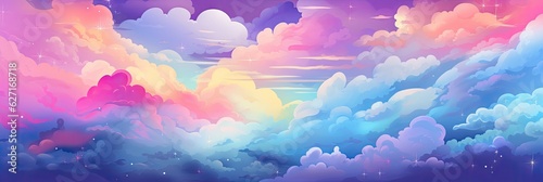 Abstract rainbow color cloudscape background