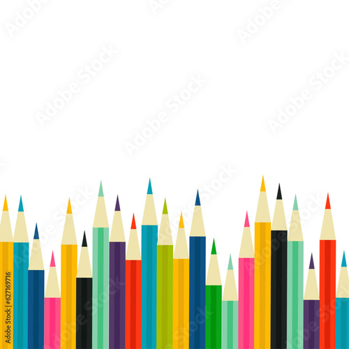 Background with colored pens