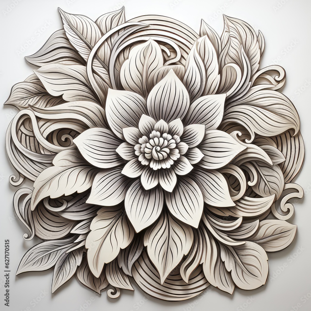 mandala design on white isolated background. boho mandala. Mandala with floral patterns. AI Generative. mandala design on white isolated background. boho mandala. Mandala with floral patterns. AI Generative.