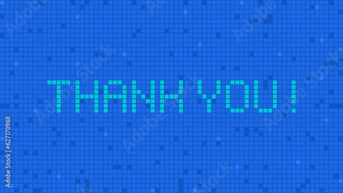 Pixel background with inscription thank you. Abstract background