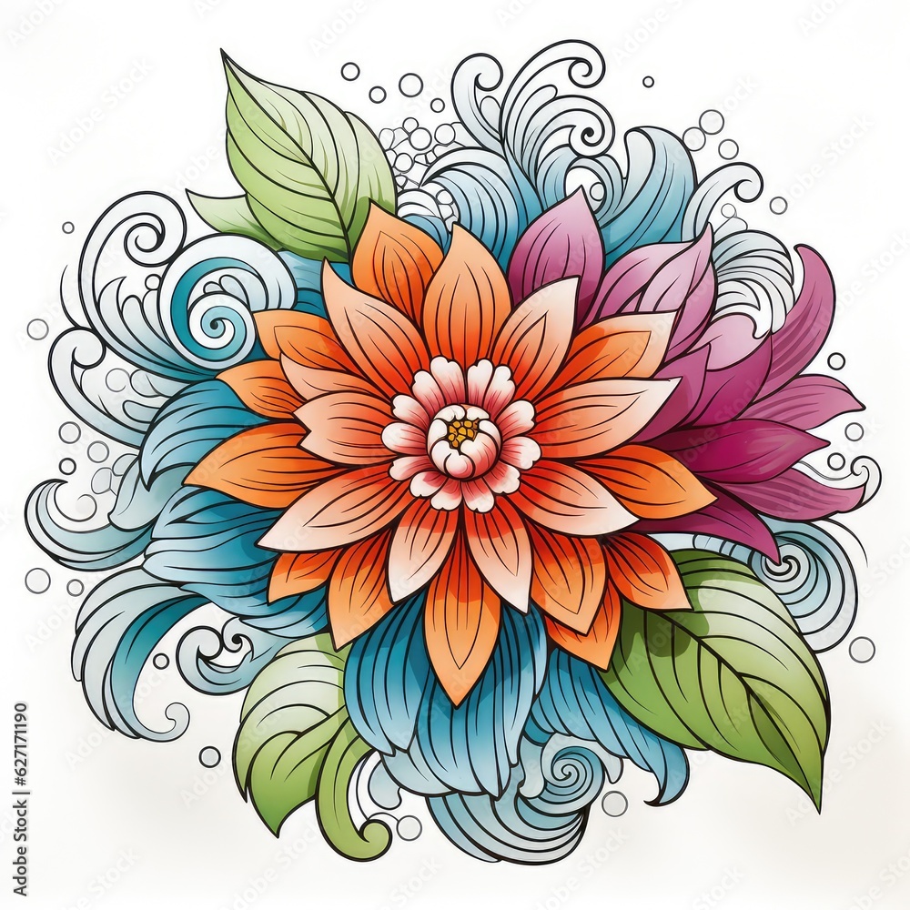 mandala design on white isolated background. boho mandala. Mandala with floral patterns. AI Generative. mandala design on white isolated background. boho mandala. Mandala with floral patterns. AI Generative.