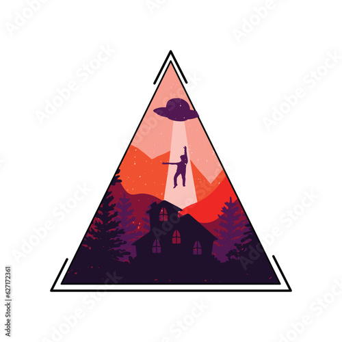 aliens abduct people vector