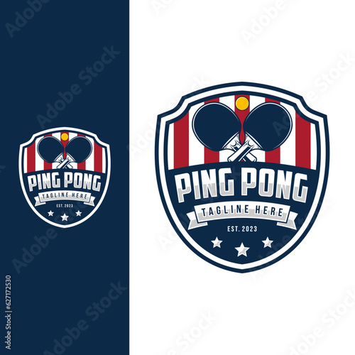 Table tennis badge emblem logo. Sports label vector illustration for a ping pong club