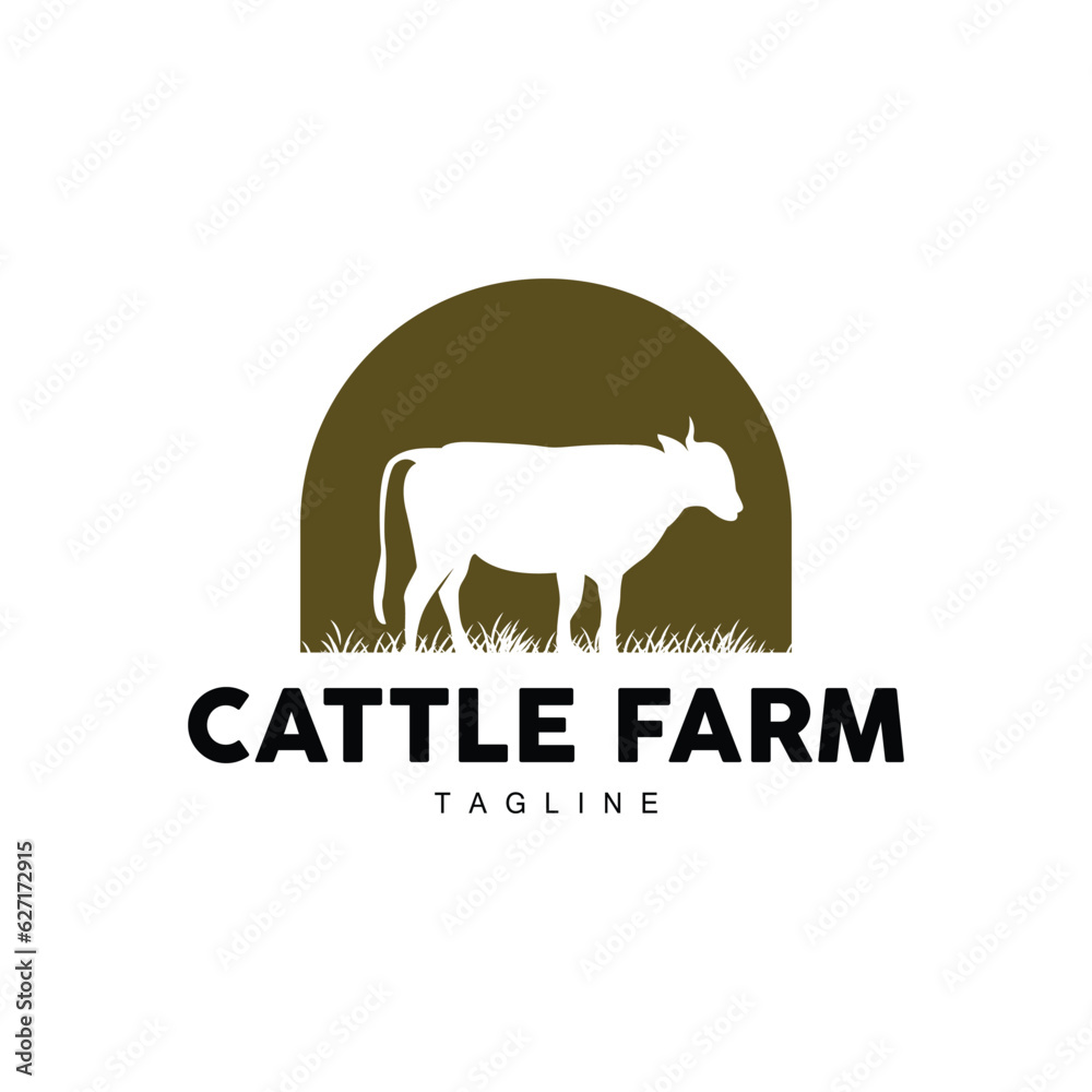 Cow Logo, Cattle Farm Vector, Silhouette Simple Minimalist Design Illustration, Symbol Template Cow Logo, Cattle Farm Vector, Silhouette Simple Minimalist Design Illustration, Symbol Template