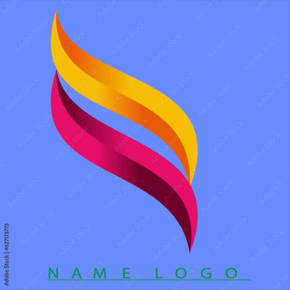 two-line concave line logo for schools, companies, social media