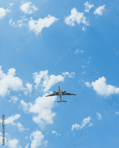 commercial airliner in the sky