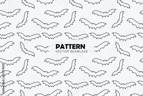 Bats cute spooky simple vector seamless repeat pattern