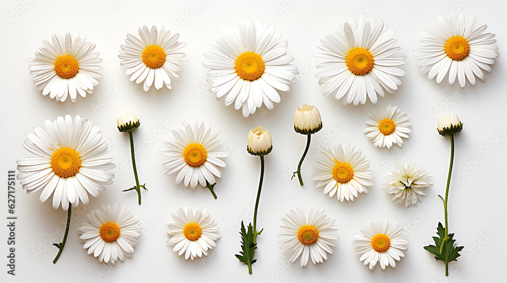 Collection Daisy white background