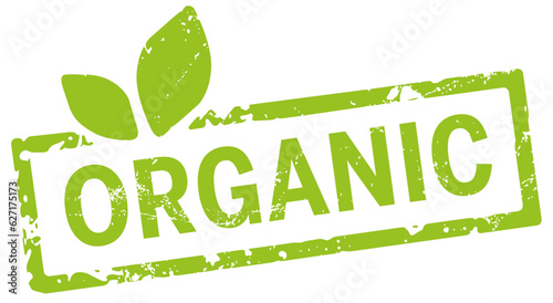 grüner stempel organic mit Blättern