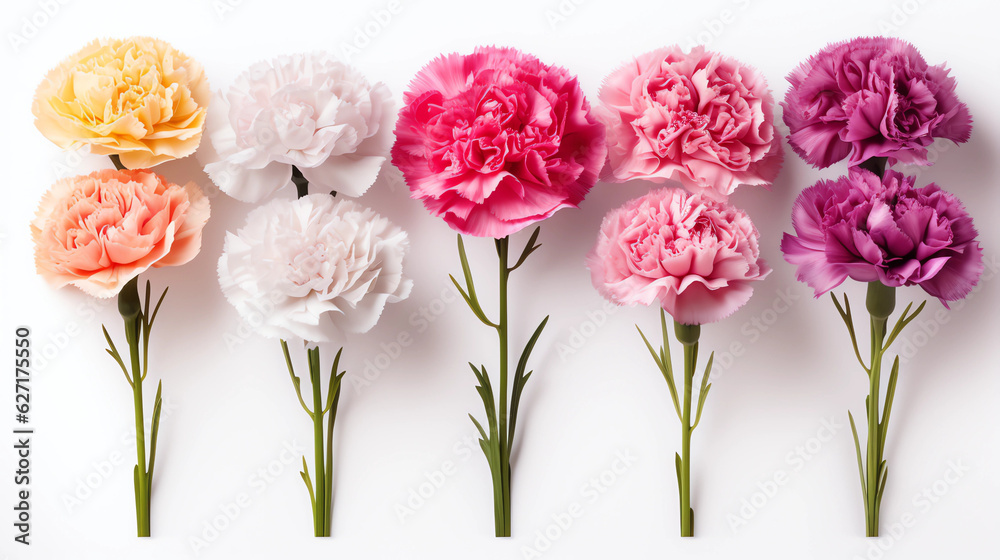 Collection Carnation white background