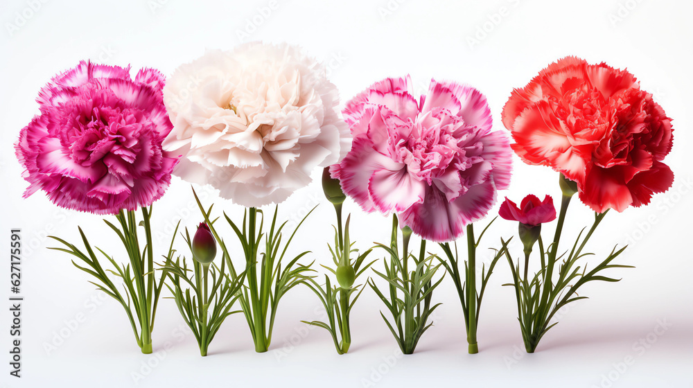 Collection Carnation white background