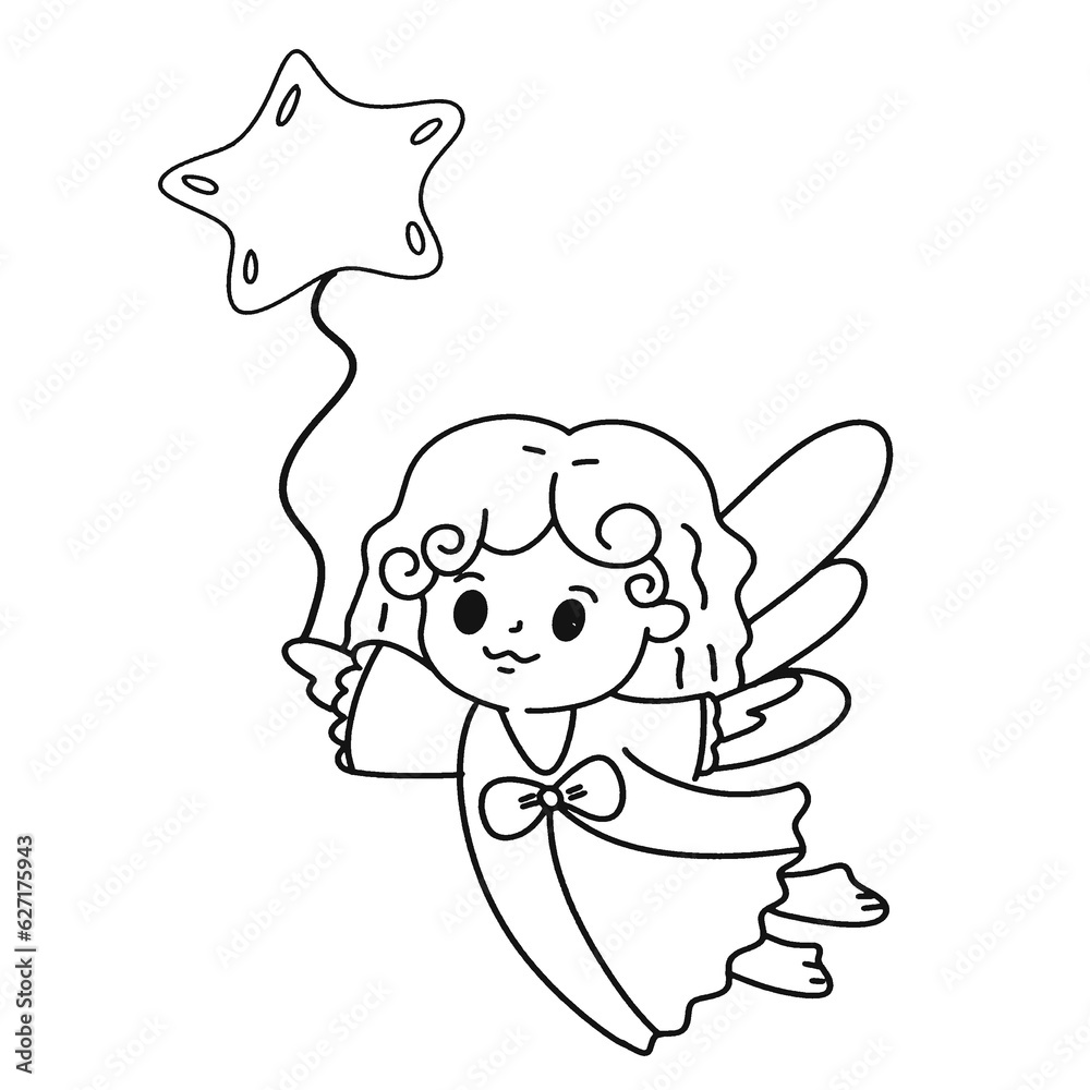 line art cute angel line art hand drawn seamless line art cute angel line art hand drawn seamless