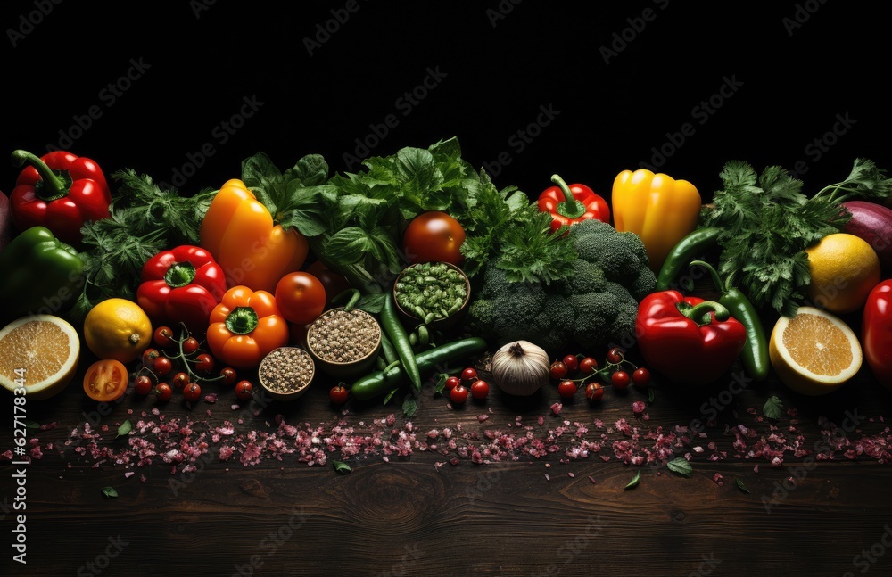Healthy food, clean eating fruits, vegetables, seeds, superfoods, grains, cabbage, sweet potato, avocado, tomato, onion, beetroot, pepper, eggplant, artichoke, broccoli, cucumber on black background. Healthy food, clean eating fruits, vegetables, seeds, superfoods, grains, cabbage, sweet potato, avocado, tomato, onion, beetroot, pepper, eggplant, artichoke, broccoli, cucumber on black background.