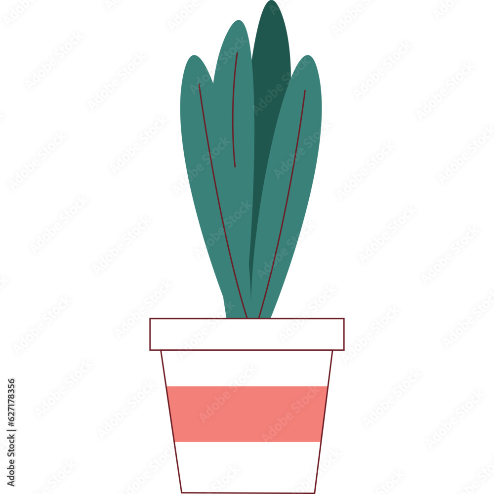 Potted succulent plant vector flat icon isolated Potted succulent plant vector flat icon isolated