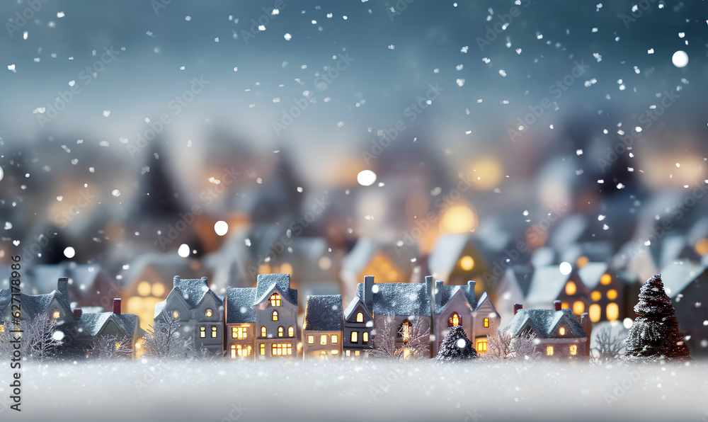 Christmas and Winter Background, Bokeh effect. Merry Christmas and a Happy New Year Greeting Card with copy space area - Generative AI Christmas and Winter Background, Bokeh effect. Merry Christmas and a Happy New Year Greeting Card with copy space area - Generative AI